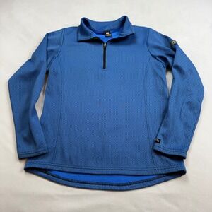 Kerrits Womens Medium Blue Geometric Diamond Print Quarter Zip Long Sleeve Top